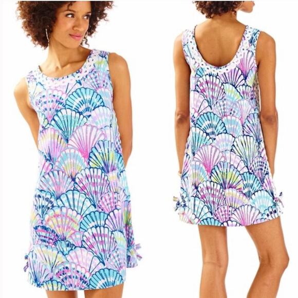 Lilly Pulitzer Stella Shift Dress Oh Shello Shell Sheath Dress P - Picture 1 of 9